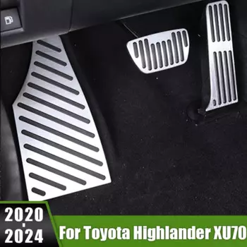 Для Toyota Highlander XU70 Hybrid 2020 2021 2022 2023 2024 алюминиевый автомобильный коврик для педали акселератора и тормоза, нескользящий чехол для подставки для ног