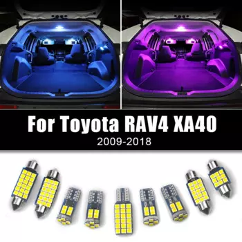 Для Toyota RAV4 XA40 2009-2012 2013 2014 2015 2016 2017 2018 6 шт. Автомобильные светодиодные лампы для чтения интерьера, лампы для багажника, аксессуары