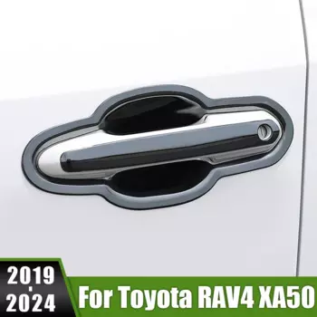 Гибридная накладка на дверную ручку автомобиля из нержавеющей стали для Toyota RAV4 XA50 2019 2020 2021 2022 2023 2024 RAV 4