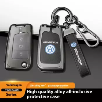 Для Volkswagen VW Tiguan MK2 Golf 7 MK7 T-Cross T-ROC Polo Touran Автомобильный чехол для ключей из цинкового сплава из ТПУ, сумка для ключей, автомобильный брелок, металлический корпус для ключей