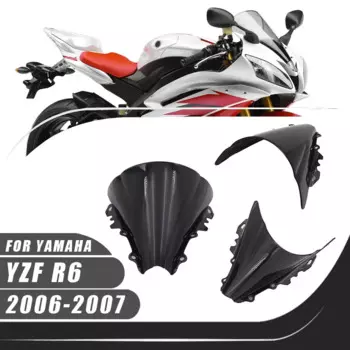 Ветрозащитные дефлекторы для лобового стекла мотоцикла Yamaha YZF R6 2006-2007 черные