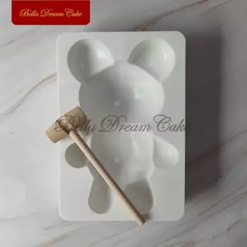 Форма для торта 3D медведь силиконовая