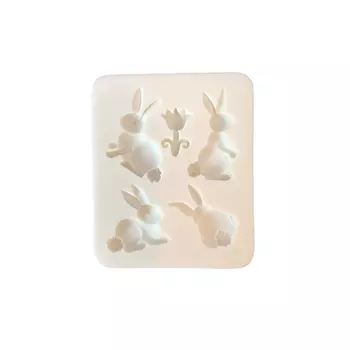 Форма для торта силиконовая кролик цветок