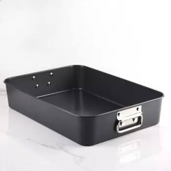 Форма для выпечки прямоугольная сковорода для жареной курицы торта 16 дюймов черная Высокоуглеродистая сталь Глубокая Сковорода антипригарная форма для выпечки