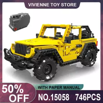 Форма король 15058 MOC технический внедорожник Wrangler Тяговая модель автомобиля строительные блоки кирпичи головоломка игрушка рождественские подарки для детей