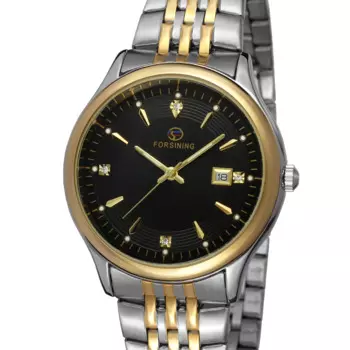 FORSINING Мужские кварцевые часы Полный календарь Автоматическая Дата из нержавеющей стали ремешок мужские часы Mutli-color Relogio Masculino