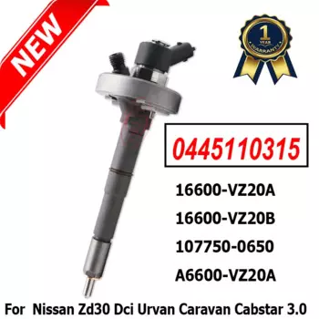 Форсунка дизельного топлива 0445110315 16600VZ20A для Nissan Zd30 Dci Urvan Caravan Cabstar 3,0, Форсунка с общей топливной магистралью 16600-VZ20A