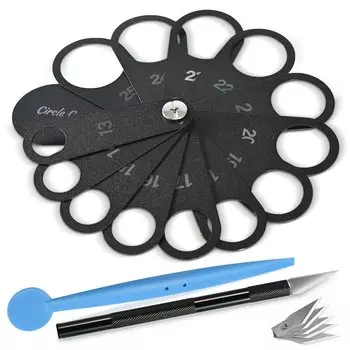 FOSHIO 14 шт. виниловая пленка, режущие круги, штампы для датчика парковки автомобиля, наклейка на оконную пленку, оттенок, наклейки, сделай сам, трафарет, инструмент для помощи карток