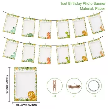 Фотогирлянда FENGRISE "Джунгли сафари" для 1-го дня рождения