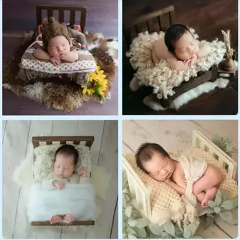 Фотография мебель ретро ручная работа деревянная кровать детская кроватка и Студийный матрас реквизит