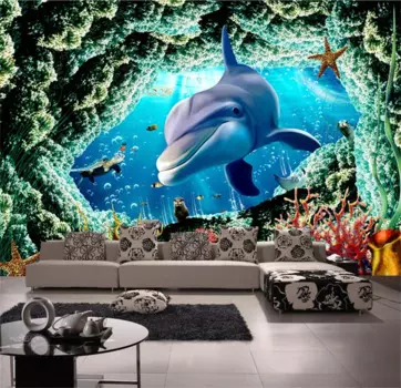 Фотообои beibehang на заказ, фоновые обои для гостиной, телевизора, Дельфина, крокодила, 3d фрески, обои