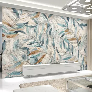 Бумажные обои jiadou Современная ретро ручная роспись с листьями