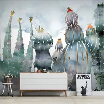 Фотообои на заказ, тропические растения, кактус, фрески для гостиной, спальни, современный домашний декор, обои для стен, наклейки