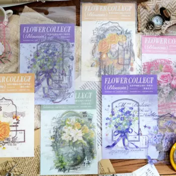 Сумка для наклеек с цветочным коллажем