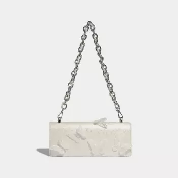 Французская элегантная изысканная и универсальная белая маленькая квадратная Роскошная модная сумка на цепочке, Высококачественная роскошная сумка через плечо