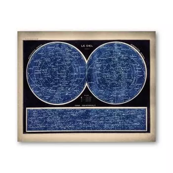 Французская версия звездная карта на холсте Duknow