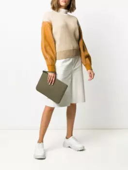 Французский новый сезон, Цветные Ребристые женские рукава с высоким воротником свитер из чистой шерсти