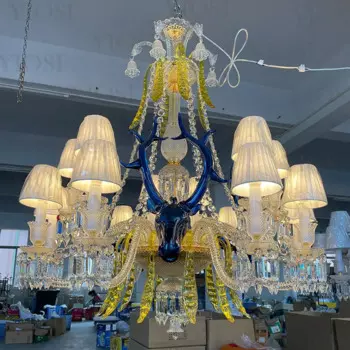 Французский романтический дизайн, классический стиль, металлическая комнатная декоративная Современная Глянцевая роскошная люстра с оленьими кристаллами