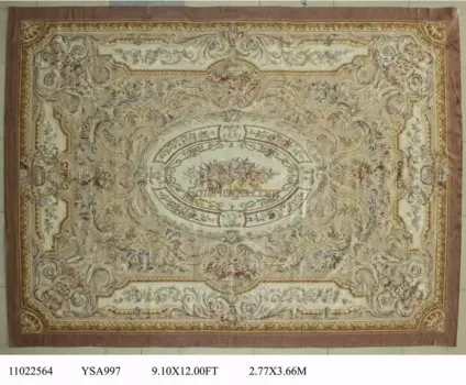 Французский шерстяной коврик aubusson rugs 277CMX366CM 9,1 'X 12 'бежевый большой ковер gc88aubYSA997
