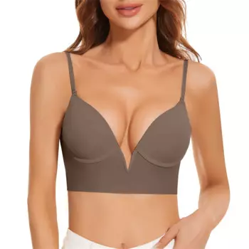 Французское бесшовное нижнее белье с глубоким V-образным вырезом и глубоким вырезом, большие U-образные формы, бюстгальтер с небольшой грудью 36 B 36 C