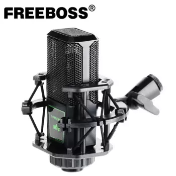 FREEBOSS CM-10 профессиональный компьютерный микрофон с амортизирующим креплением для ПК, радио, вещания, петь, запись, хор, конденсаторный микрофон
