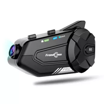 FreedConn Intercom R1 PRO с камерой 2K, 2-6 водителей, 1000 м, камера на мотоциклетный шлем Camera, переговорное устройство для мотоцикла