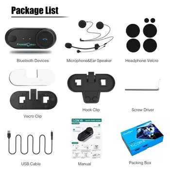 Freedconn мотоциклетный шлем гарнитура стерео Bluetooth громкой связи беспроводной связи домофон обмен музыкой 6 гонщиков