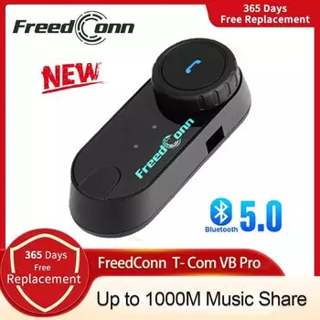 Freedconn T Com VB Мотоциклетный шлем Гарнитура Bluetooth Стерео Домофон Звонок Беспроводная связь Домофон FM Обмен музыкой