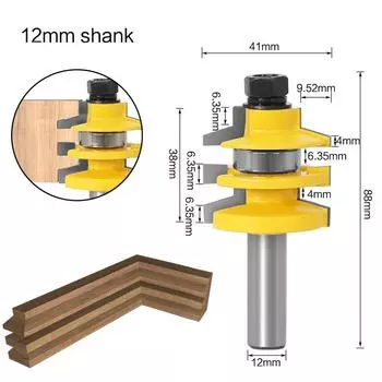 Фреза для дерева JGZUI 1/2" 12мм коническая многослойная