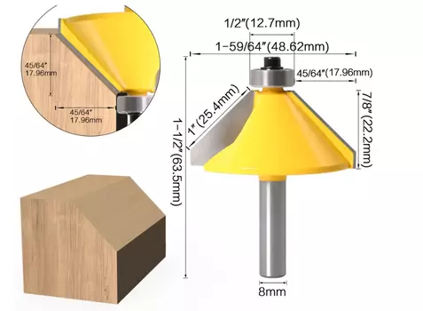 Фреза для деревообработки JGZUI, хвостовик 8 мм, сплав вольфрама и кобальта