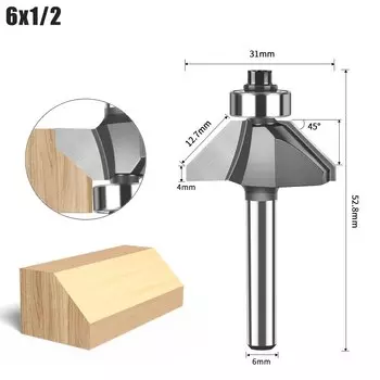 Фреза по дереву JGZUI 6 мм, 1/4 дюйма, 45 градусов
