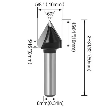 Фреза по дереву JGZUI, 8 мм, прямая концевая