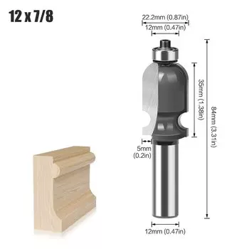 Фреза по дереву RCT, хвостовик 12 мм, 1/2 дюйма