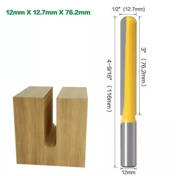 Фреза твердосплавная JGZUI 12 мм, 1/2 дюйма, для дерева