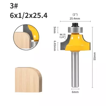 Фреза угловая круглая YUSUN 6 мм 6,35 мм