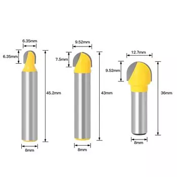 Фрезы для дерева JGZUI, двойные, карбид вольфрама, 8 дюймов