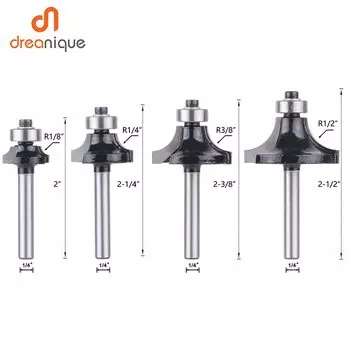 Фрезы DREANIQUE 1/4", 2 канавки, вольфрамовые