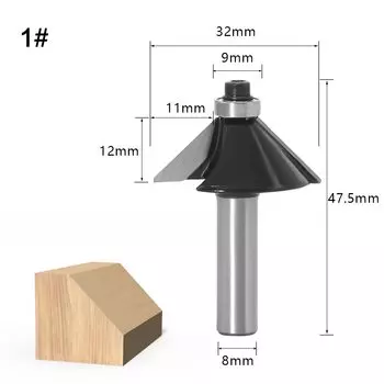 Фрезы JGZUI для дерева 8 мм, 2-х зубые