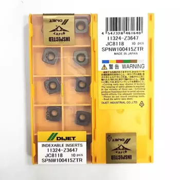 Фрезы с ЧПУ DIJET SPNW100415ZTR JC8118 с быстрой подачей, твердосплавные пластины для токарного станка с ЧПУ, 10 шт.