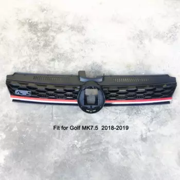 Передняя центральная решетка, черный хром, красный ABS, капот радиатора, верхняя сетчатая решетка для Volkswagen VW Golf MK7 7,5 2018-2019