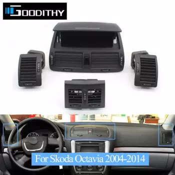 Передняя и задняя приборная панель, вентиляционная решетка кондиционера переменного тока в сборе для Skoda Octavia 2 A5 MK2 RS 2004-2014 YETI 2010-2017 1ZD 819701