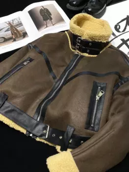 FTLZZ новое осенне-зимнее женское уличное повседневное толстое теплое короткое пальто из искусственной кожи женская модная винтажная куртка из искусственной кожи с мехом ягненка