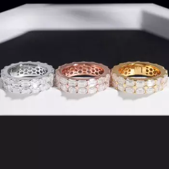 Обручальное кольцо с бриллиантами в стиле хип-хоп