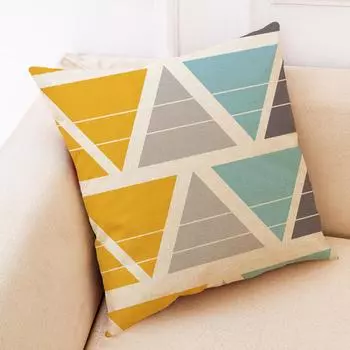 FUNHOM Геометрическая подушка желтого цвета
