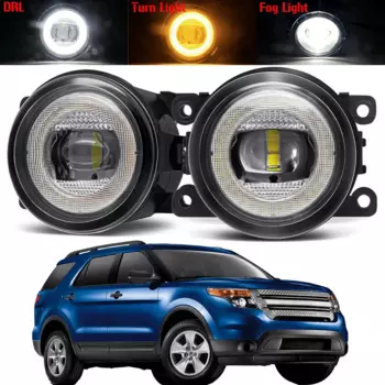 Функция 3 в 1, автомобильные светодиодные противотуманные фары в сборе для Ford Explorer 2011 2012 2013 2014 2015 30 Вт, противотуманные фары «ангельские глазки» DRL, поворотные фары 8000LM 12 В
