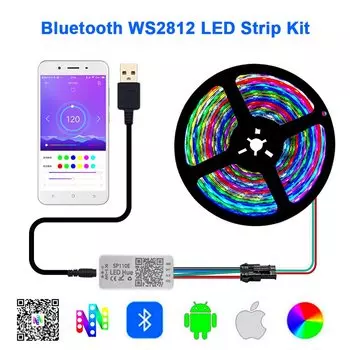 FUNZENXIN Светодиодная лента RGB Bluetooth 30/60/144 LED