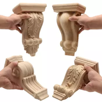 Деревянные аппликации для мебели WMQE, морской декор, цветочный узор