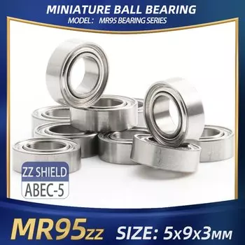 FUSHI MR95 ZZ Подшипник 5x9x3 мм 10 шт. MR95ZZ RS 2RS MR95Открытые подшипники наконечника для видеокарты Высокоскоростной для двигателя