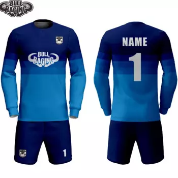 Футбольная форма с длинным рукавом, синего цвета