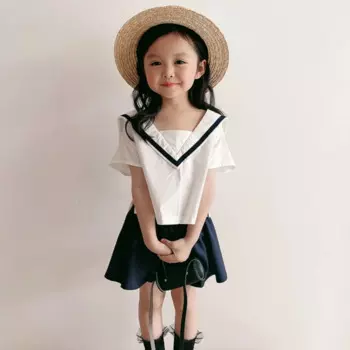 Футболка и шорты для девочек, с коротким рукавом